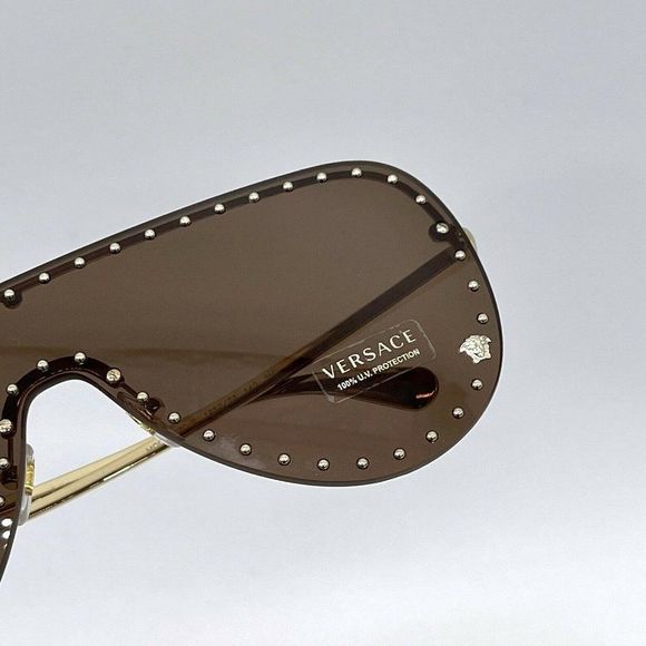 New Versace Brown Unisex Shield Sunglasses